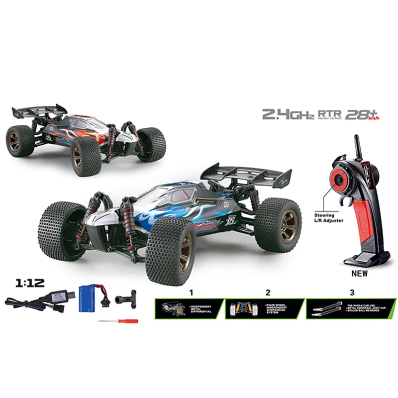 

XLH RC Car 9117 1:12 Full Proportion High Speed Off-Road Vehicle Buggy Electronic Toys Plastic&Metal Truck For Kids Gifts