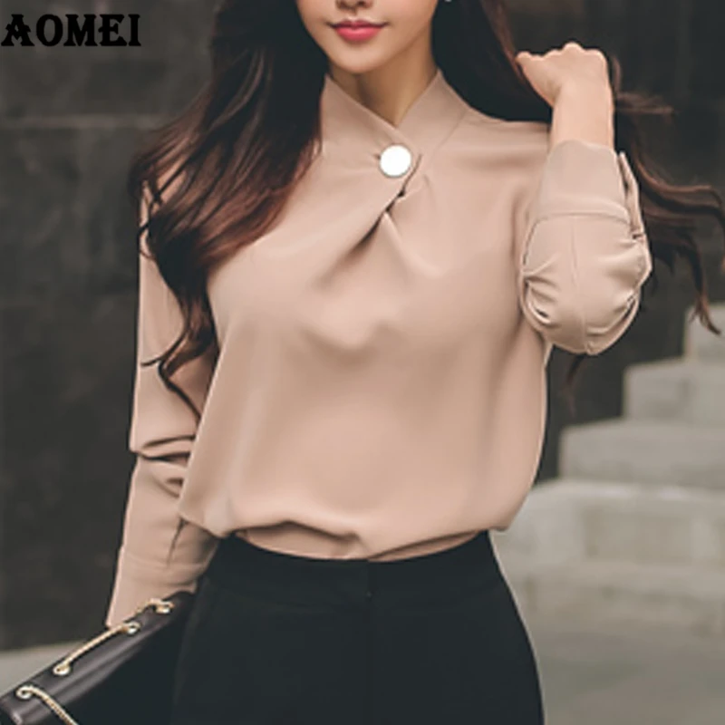 Office Ladies Tops Shirt Modest Blouses 