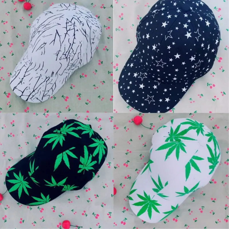 

Spring And Summer Men And Women Brim Hat Korean-style Cool Versatile Hip Hop jie wu mao Students Trend Printed Baseball Cap