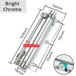 KAK Heavy Duty Aluminum Alloy Automatic Door Closer with Soft Close and Fire - Proof Features (Bright chrome)