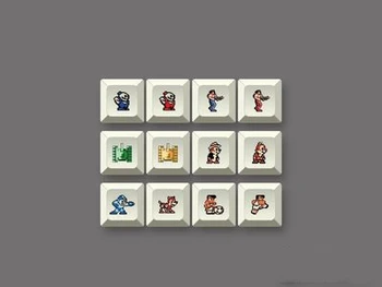 

12 keys/set Pixel image personality key cap PBT dye sublimation keycap for MX switch XDA profile
