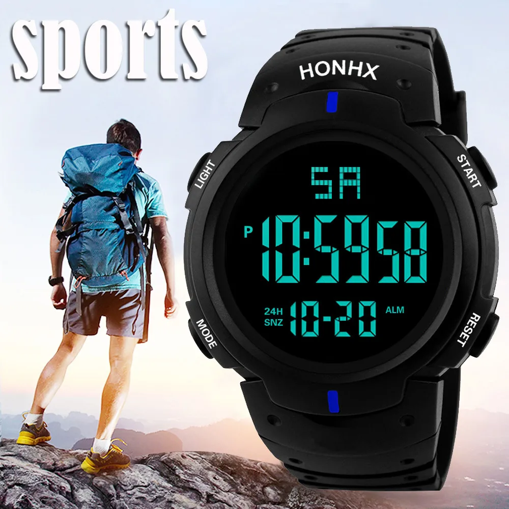 De moda de los hombres Relojes LED acampar Digital militar deportivo de lujo relojes con fecha Hombre Deporte muñeca Reloj Hombre homme
