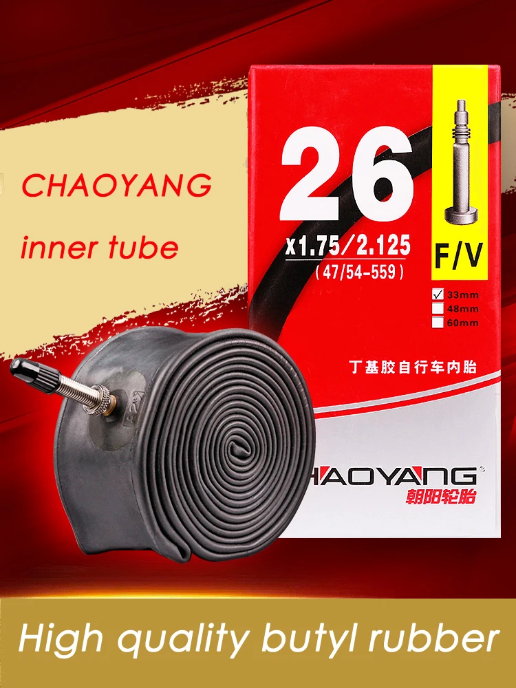 CHAOYANG MTB Bicycle Tube ROAD 26 27.5 29 inch 1.75-2.1/2.35 FV 33mm 48mm Mountain Bike ROAD Inner Tire CHAOYANG MTB Bicycle Tube ROAD 26 27.5 29 inch 1.75-2.1/2.35 FV 33mm 48mm Mountain Bike ROAD Inner Tire