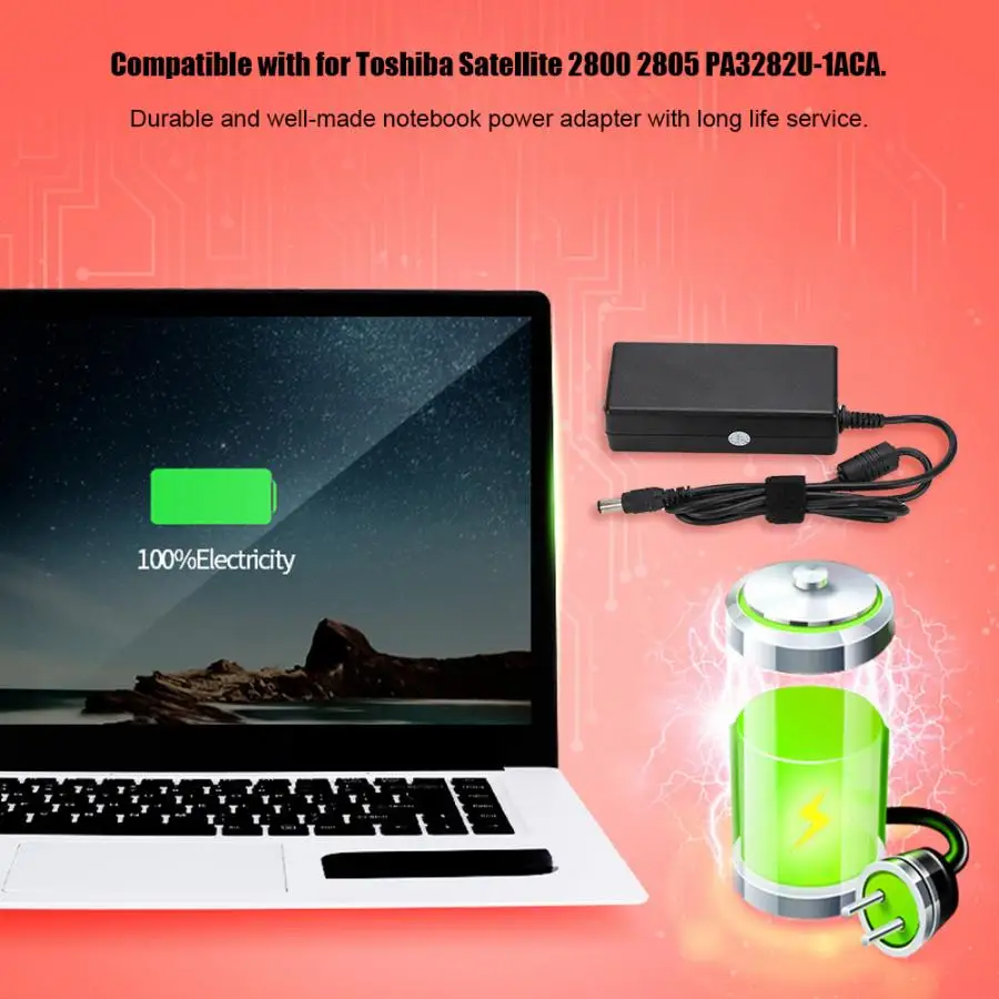 Адаптер для ноутбука ноутбук компьютер блок питания адаптер для Toshiba Satellite 2800 2805 PA3282U-1ACA(США 100-240 В) адаптер для ноутбука