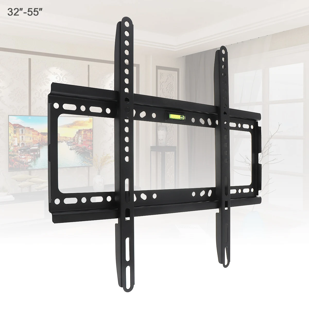 

Universal 45KG Fixed-type TV Wall Mount Bracket Flat Panel TV Frame with Level for 32 - 55 Inch LCD LED Monitor Flat Pan