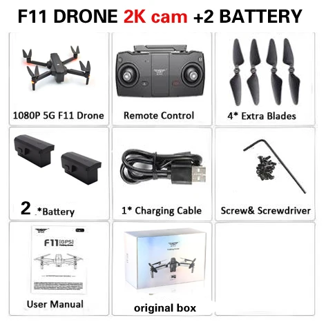 SJRC F11 Дрон с GPS с Wi-Fi FPV 1080 P/2 K камера бесщеточный Квадрокоптер 25 минут время полета управление жестами складной Дрон Vs CG033 - Цвет: 2battery 2K box