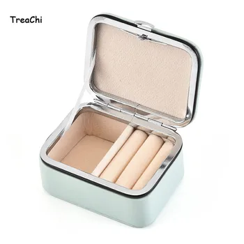 

Cute Mini PU Ring Jewelry Organizer Box Red Green Pink Ring Earring Necklace Storage Carry Case Birthday Festival Lady Gift Box