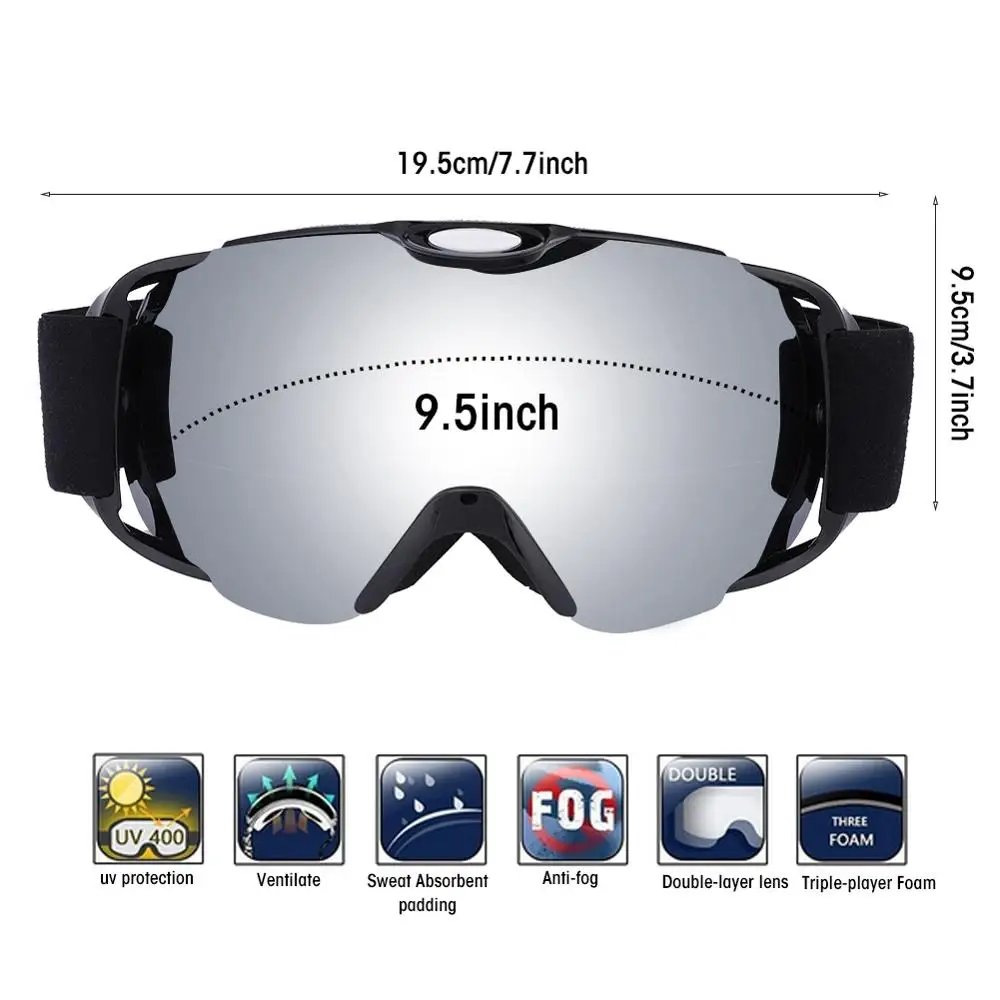 Ski Glasses Double Layer Anti-Fog Male And Female Ski Goggles Snowboard Snowboard Goggles Snow And Windproof Ski Mask Or Glasses