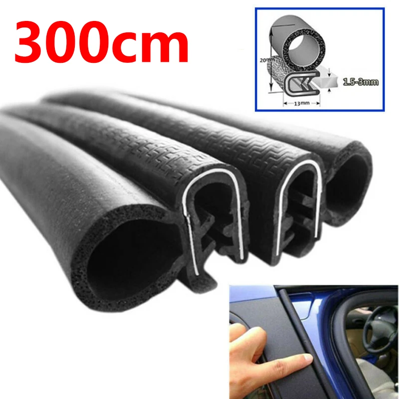 Decoration Moulding Trim Black 300cm Car Sealing Strip Dust proof Rubber Wear resistant Accessory Door Edge Guard | Автомобили и