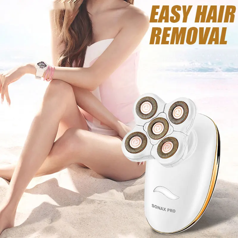 

Women Private Parts Armpit Pubic Hair Five Cutter Head Electric Water Washing Hair Remover