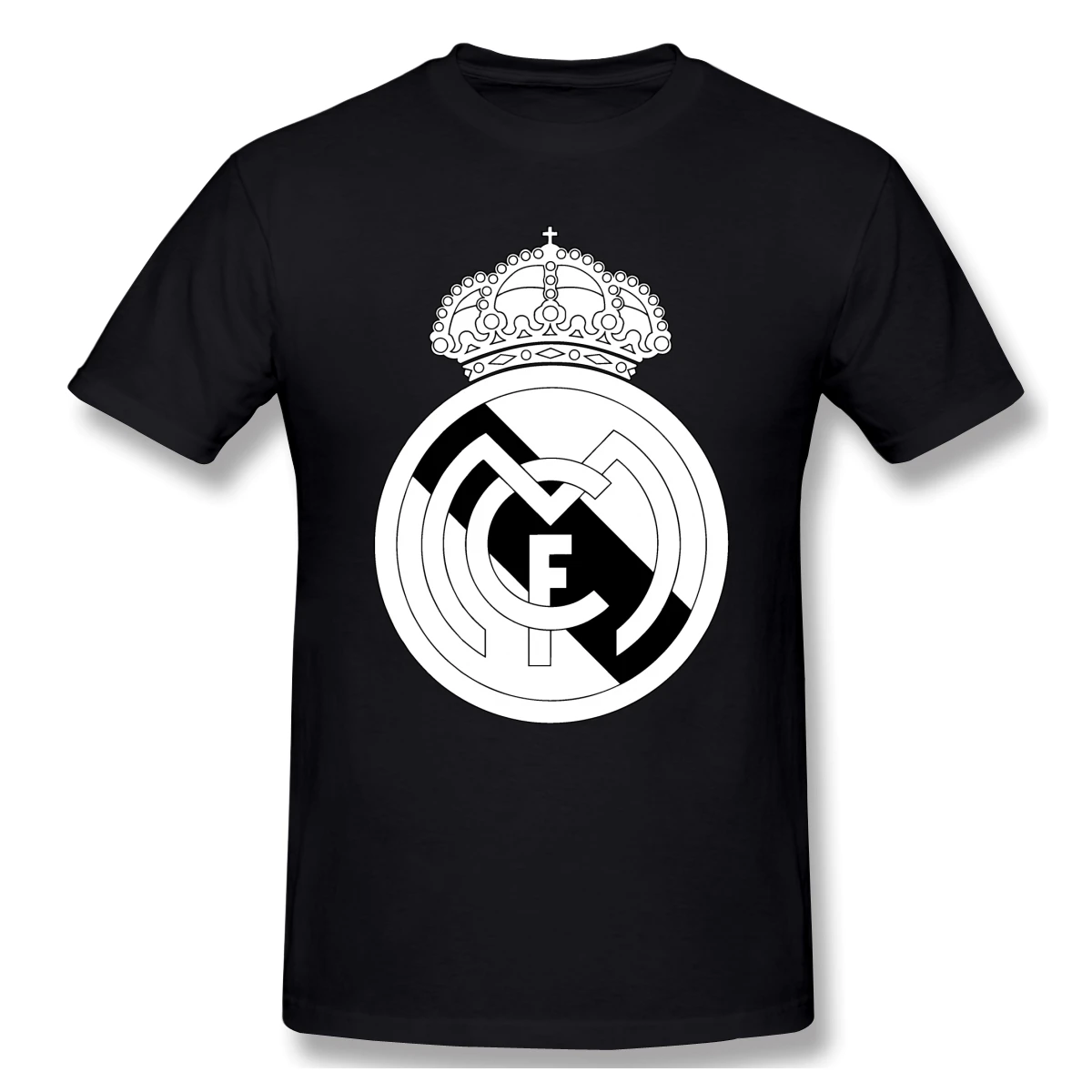 

2020 New Arrival White Real Madrided Logo Men's Big sale T-Shirt 100% Cotton Adult Crewneck T-Shirt Round Collar