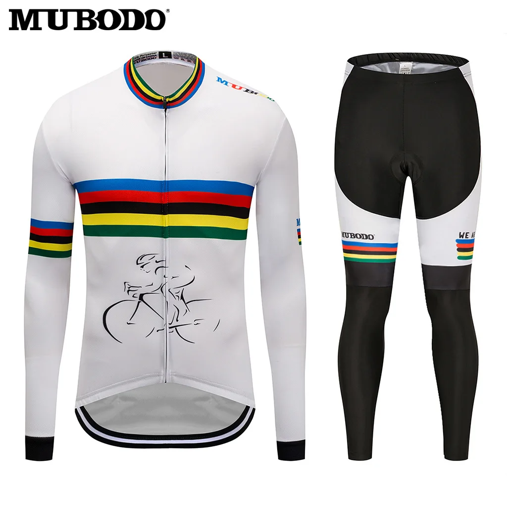 

Mubodo Customizable Autumn And Winter Men And Women Mountain Road Bicycle Long Sleeve Warm Riding Clothes Pants Suit Children Ro