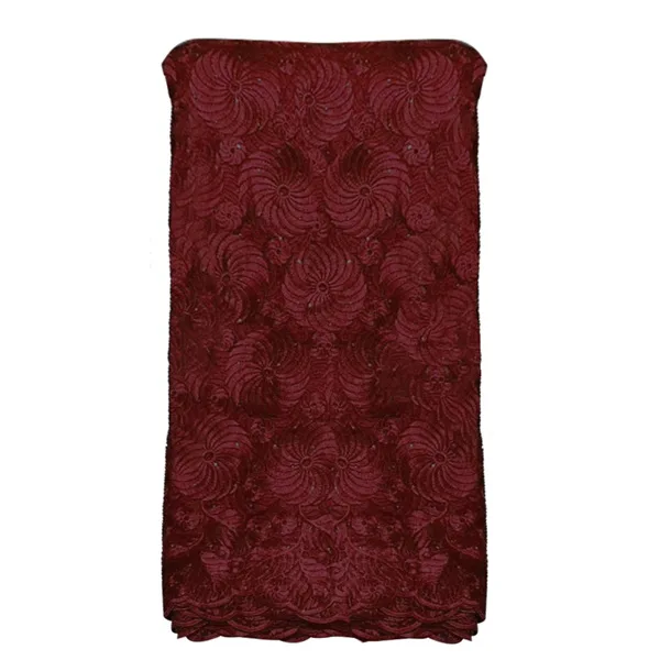 burgundy Высокое качество Фиолетовый французский в нигерийском стиле кружевной ткани в африканском стиле Тюль Кружева вышитая сетчатая ткань с камнями для вечерние платья - Цвет: burgundy