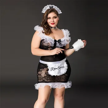 

Perspective Maid Sexy Underwear Large Size Fat mm Maid Sexy Uniform Temptation lingere sexy