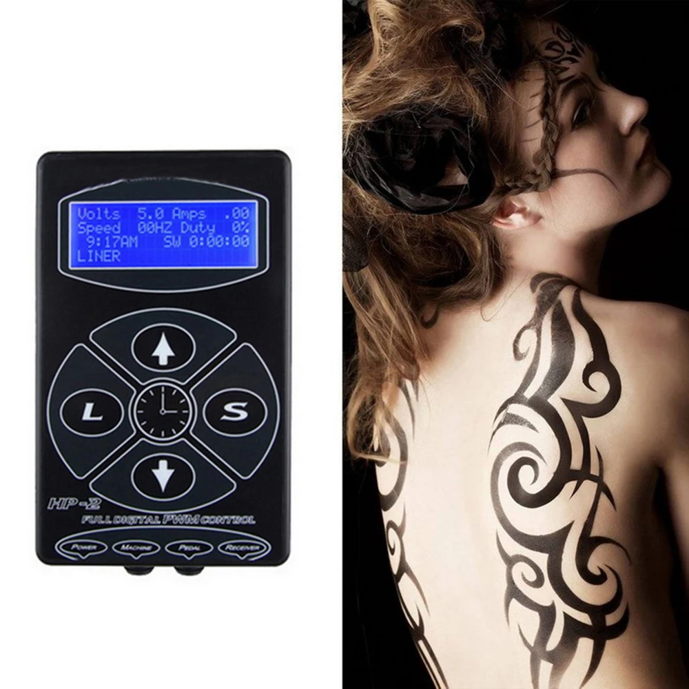 

High Grade Black HP-2 Hurricane Tattoo Power Supply Digital Dual LCD Display Tattoo Power Supply Machine For Tattoo Transformer