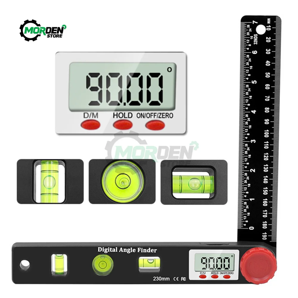 4in1 Digital Protractor Angle Ruler Spirit Level Universal Ruler Woodworker 360 Degree Angle Protractor Measuring Tools 230mm