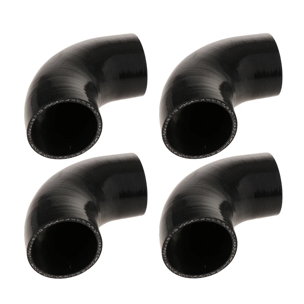 4Pieces Silicone Hose 90 Degree Bend Intercooler Tube Turbo Intake Pipe