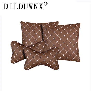 

Car Pillow Car Neck Support + Waist Support Kit Danny Leather Material Filled with Stretch Silk Cotton