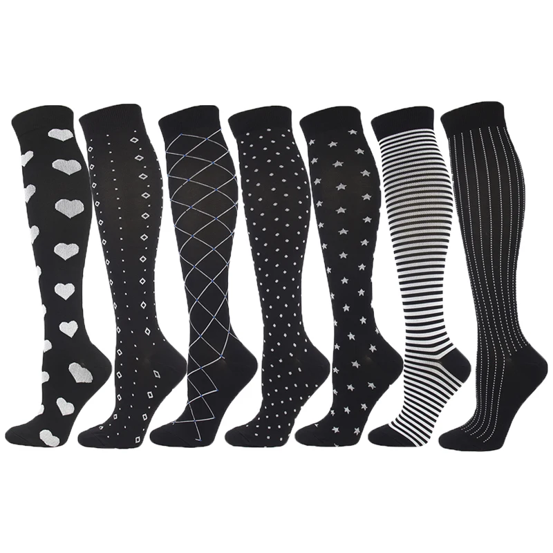 Compression Stockings Socks 3/5/6/7/8 pairs per set Unisex Sports Socks Lot Prevent Varicose Veins Nurse Socks Compression