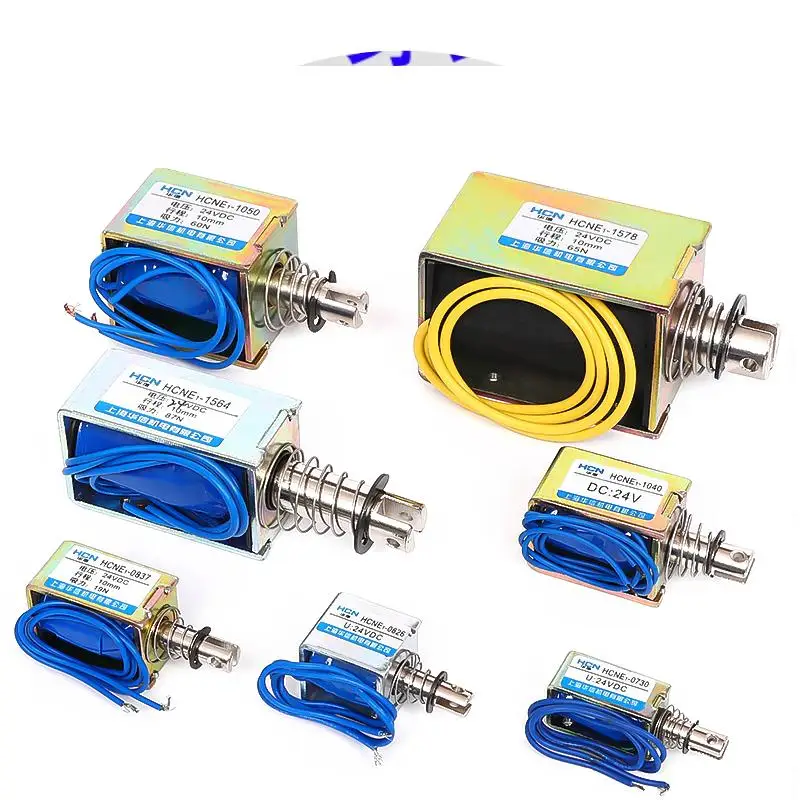 DC12/24V Pull Type Open Frame Solenoid Electromagnet HCNE1-1683/1564/1578/1264/1250/1040/1050/1039/08370826/0730/0630/0530/0520 |