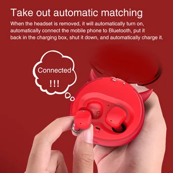 

Bluetooth 5.0 With Charging Box Auto Pairing Sports Stereo Noise Cancelling Mini Cartoon Built-in Mic Wireless Earbuds Music