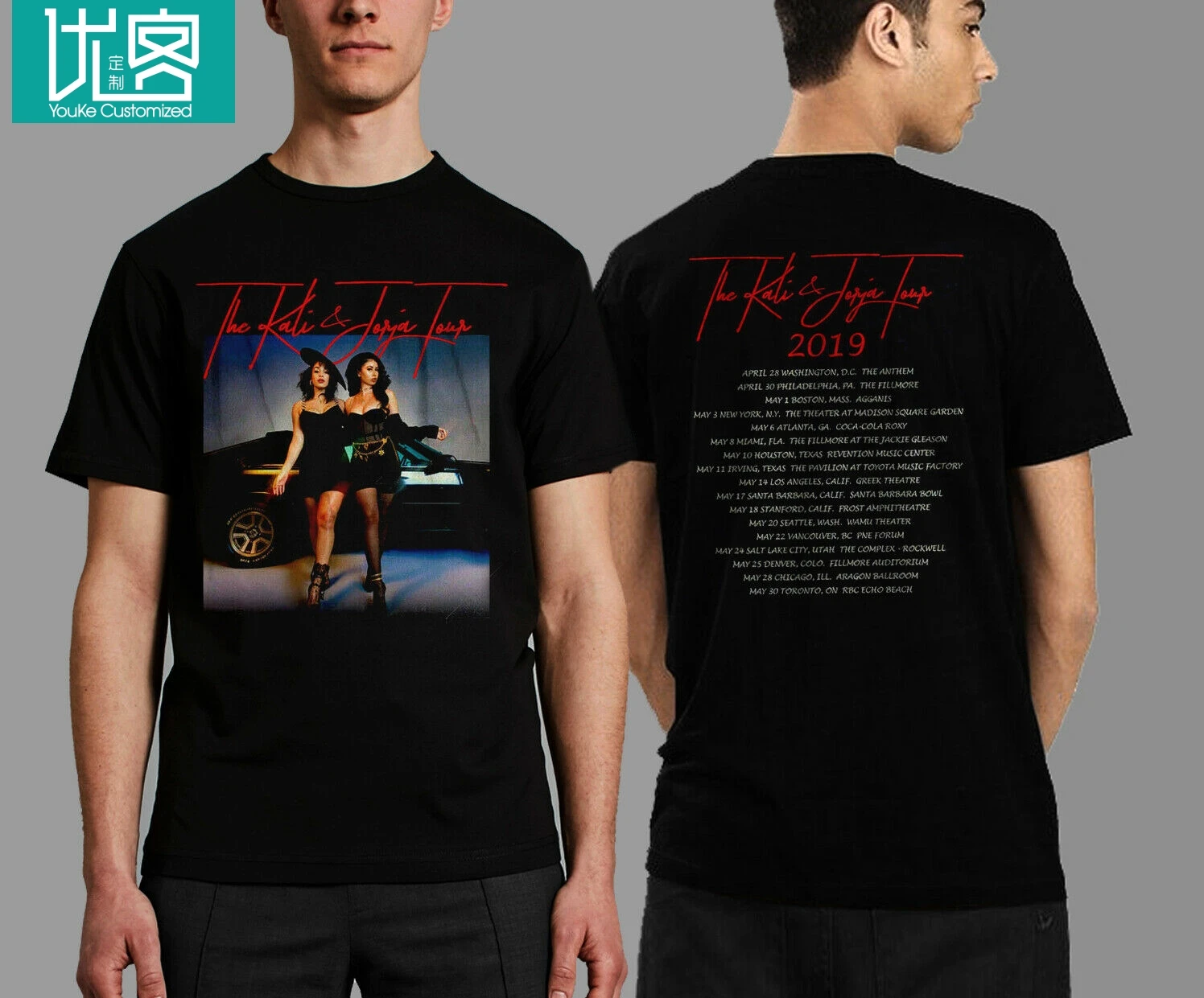 

New The KALI Uchis & JORJA Smith TOUR 2019 T-Shirt Black color Size S to 3XL