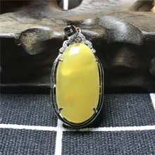 Натуральный Янтарный кулон для женщин леди ювелирные изделия 35x18x8 мм яйцо форма камня мода драгоценный камень кристалл колье с целебным кулоном кулон AAAAA
