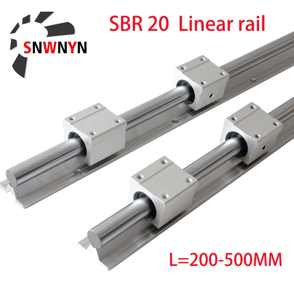 2X Shaft SBR20UU Block Bearing CNC Set USA SBR20 Linear Rail Slide Guide 200mm 