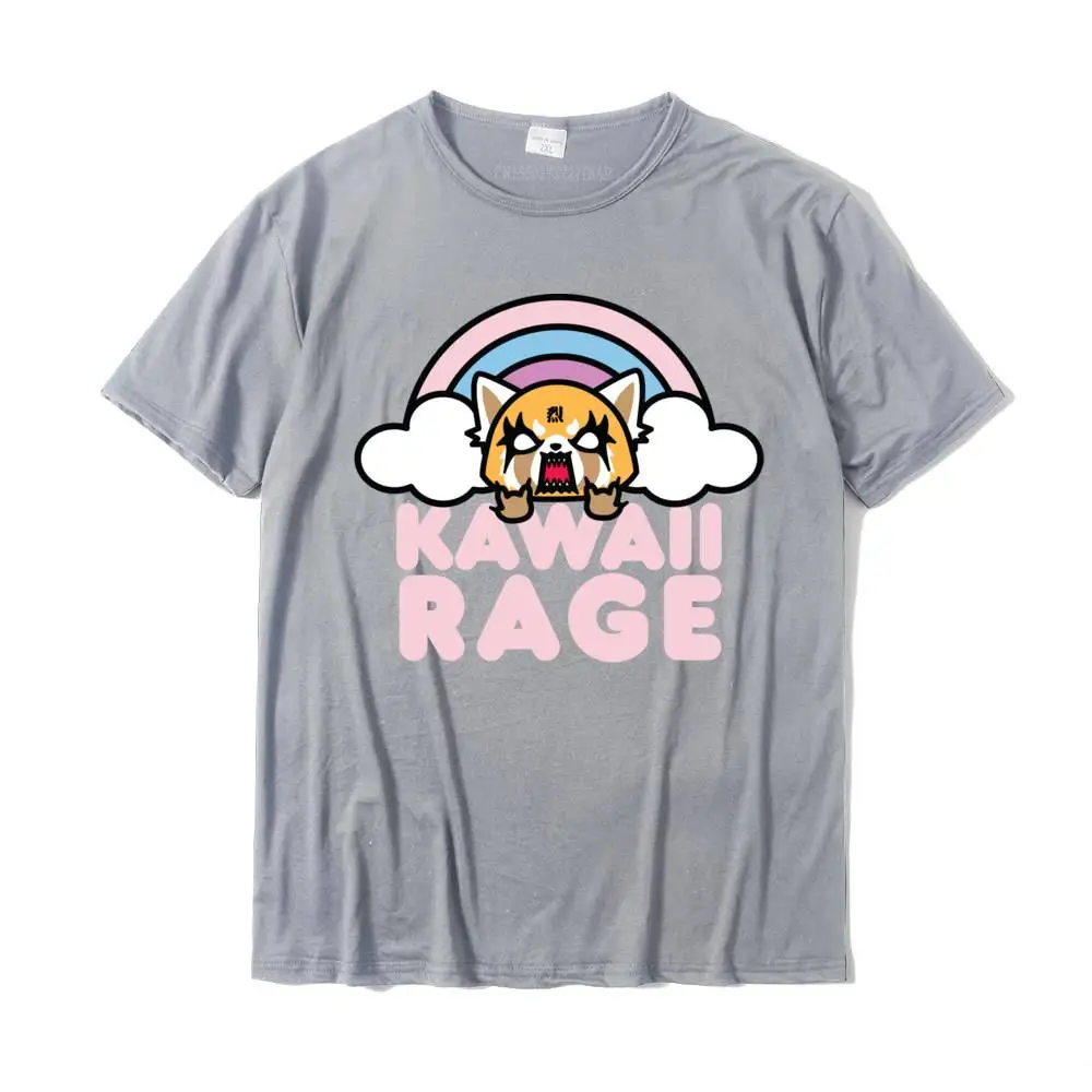 Tees Gift Tshirts Summer Autumn Slim Fit Normal Short Sleeve 100% Cotton Crew Neck Men's T-shirts Normal Free Shipping Aggretsuko Kawaii Rage Long Sleeve T-Shirt__MZ15765 grey