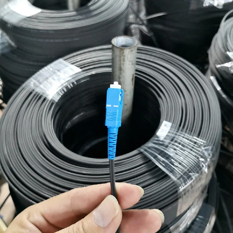 30m/80m/50m/100m Optical Fiber Outdoor Drop Cable  1 Core 3 Steel Patch Cord SC UPC/APC LC Single Mode  Simplex Jumper 5.0mm