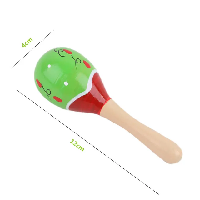 12cm Colorful Wooden Sand Ball Sound Toy Baby Toddler Educational Musical Instrument Rattle Shaker Party Toys for Children Gift 4
