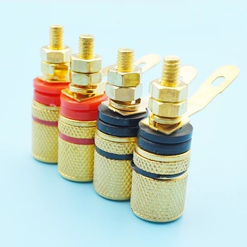 

30pcs Gold Plated 4mm Banana Plug Connector Audio Terminal Binding Post Amplifier Musical Speaker Jack Red Black Banana Socket