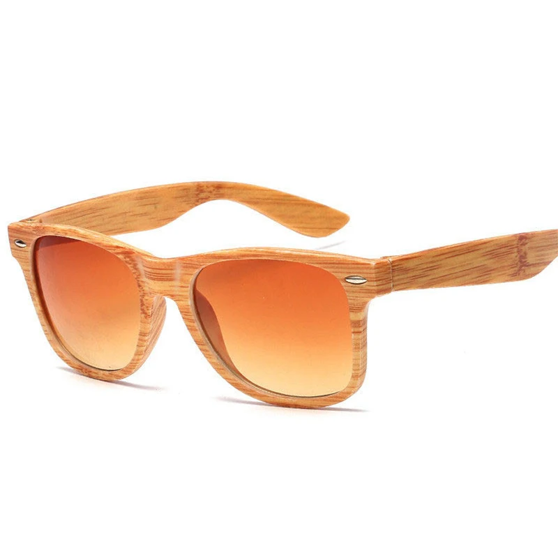 Bamboo frame Tea RBRARE, роскошные солнцезащитные очки для женщин, имитация дерева, очки, бамбуковое покрытие, классика, Ретро стиль, для путешествий, Oculos De Sol Feminino - Цвет линз: Bamboo frame Tea