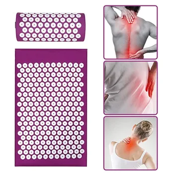 

Acupuncture Massage Yoga Mat Acupoint Massage Cushion Pillow for Sports Pain Relief Back Neck Muscle Relaxation Free Carry Bag