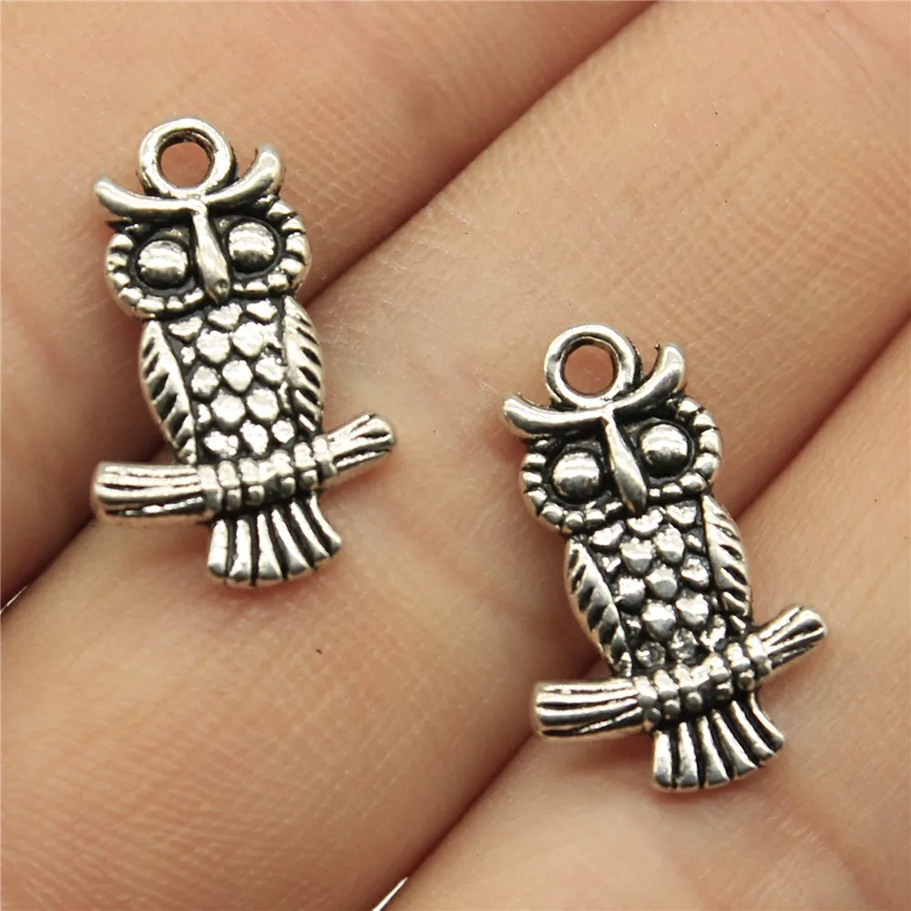 20pcs 19x12mm Double Sided Owl Pendants Jewelry Findings Charm Cute | Украшения и аксессуары