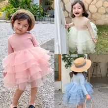 Демисезонный детский праздничный костюм платье для девочек на день рождения для девочек детское платье принцессы с длинным рукавом платье для малышей, девочек одежда JW7730