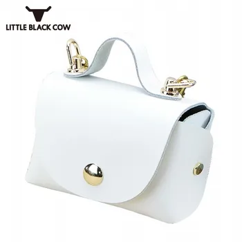 

Women Small Chains Bag Handmade Leather Handbag Mini Bag 9×11×4CM Fashion 2020 New White Blue Shoulder Crossbody Bags Female