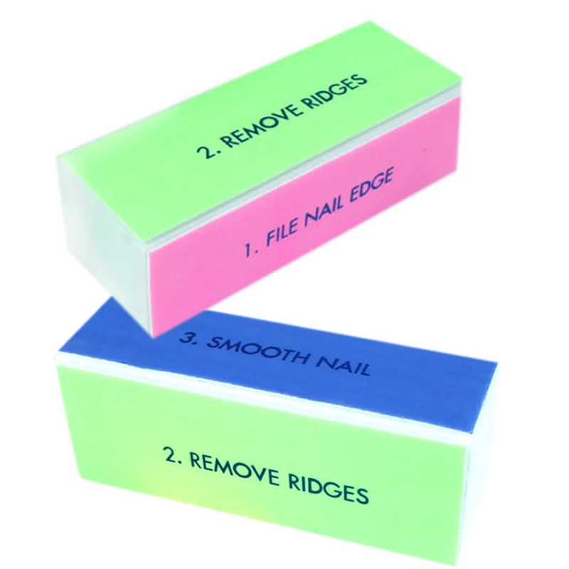 Sponge Colorful Flat Cube Nail Polishing Blocks Nail Buffers File