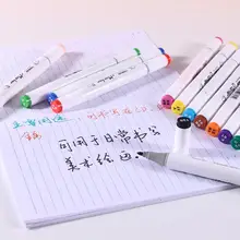 12/24/36 Цвета двойной наконечник Маркер для белой доски для рисования Рисование акварелью окраски манга канцелярские принадлежности для каллиграфии ручки-Щетки Набор