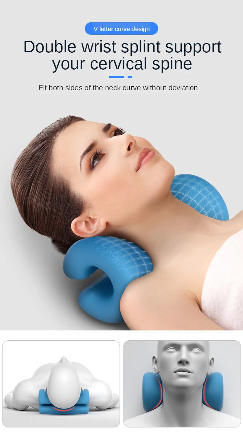 Neck Shoulder Stretcher Relaxer Cervical Chiropractic Traction Device Pillow for Pain Relief Cervical Spine Alignment Gift