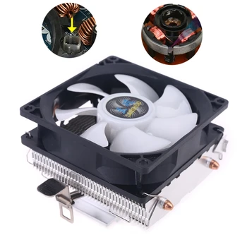 

Silent CPU Cooler LGA/2011/115X/775 3 Pin PC Cooling Radiator 2 Copper Tubes 5 Colors LED Cooling Fan