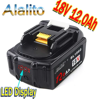 

Alalito 2PCS 18V 12000mAh 12.0Ah Rechargeable For Makita Power Tools Battery with LED Li-ion Replacement LXT BL1860 1850 18v 12A