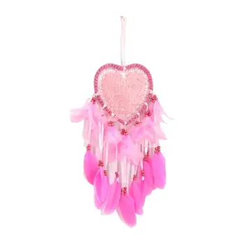 

Fancy Dream Catcher With LED String Hollow Hoop Heart Light Handmade Wall Hanging Decor Pendant Home Feathers Night Shape G L5B0