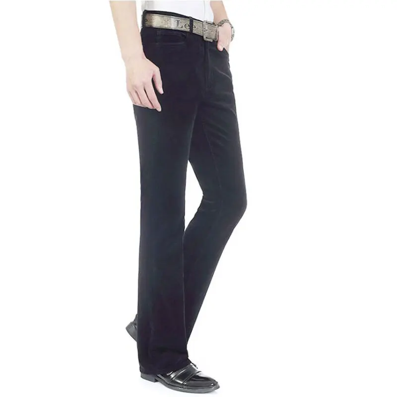 Men's Casual Pants Business Casual Pants Corduroy Bell-Bottom Trousers Korean Style Stretch Boot cut Trousers