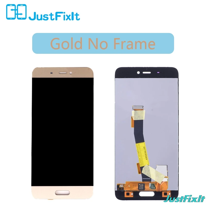 Gold No Frame Для Xiaomi Mi 5 дисплей сенсорный экран с рамкой для Xiaomi Mi 5 ЖК Замена полная сборка дигитайзер 5,15 ''ЖК - Цвет: Gold No Frame