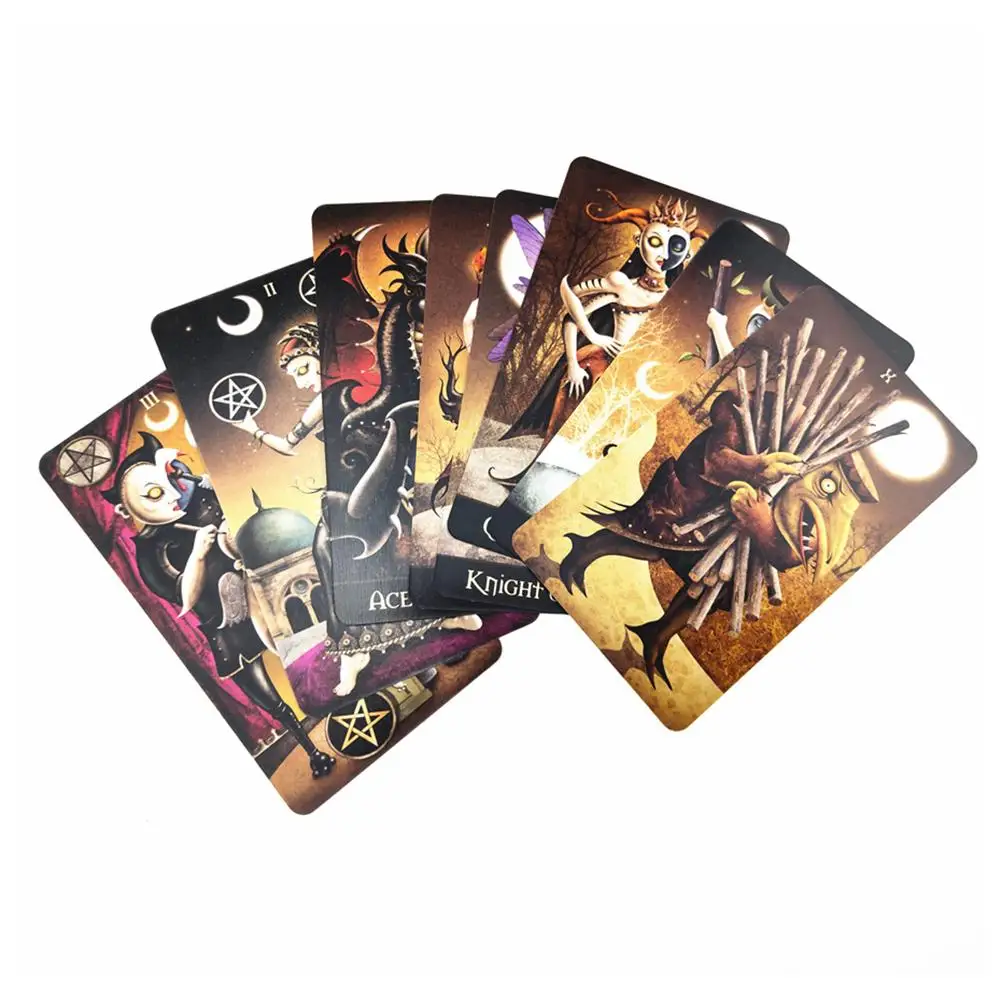 78PCS Tarot Cards English Board Game Deviant Moon Tarot English Version Magical Tarot Deck For Party Household Cards Game