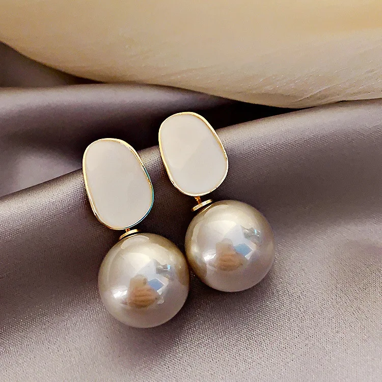 Pearl Earrings Drop Earrings Geometric Earrings For Women Enamel Elegant Vintage Earrings Accessories Party Gift