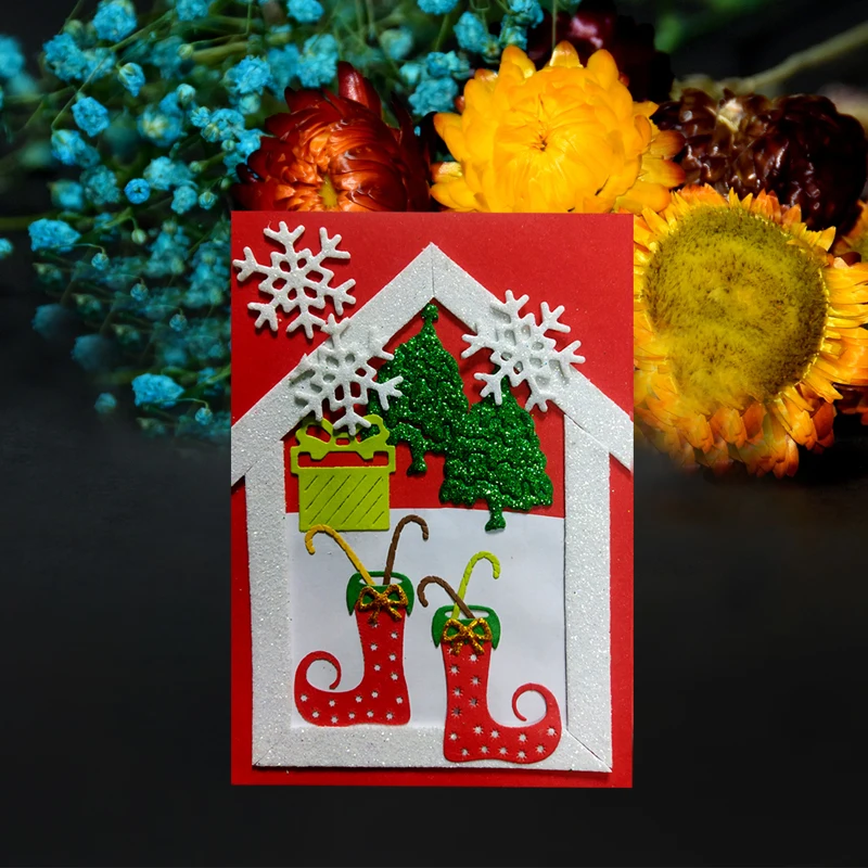 

Christmas sock Scrapbooking Dies Embossing Molds Stencil Craft Metal Cutting DIY Paper Card 60x45mm Stamp/photo album Decorative