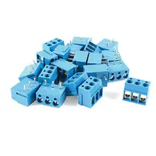 20 шт. 300 В 16A 3 положения 5 мм Шаг подключаемый клеммный блок синий