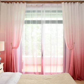 

Window Tulle Sheer Curtains and Blackout Curtains Decorative Panel Fabric Drapes Gradient Curtain for Living Room Bedroom
